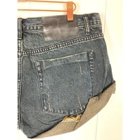 One Teaspoon Black Fox Bandit Dark‎ Wash Denim Shorts NWT Size 31 - Picture 7 of 9